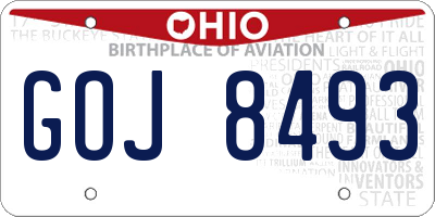 OH license plate GOJ8493
