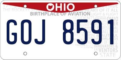OH license plate GOJ8591
