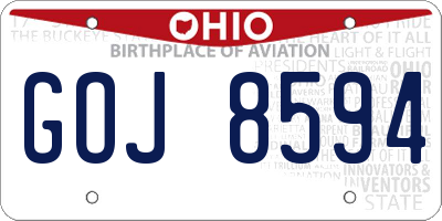 OH license plate GOJ8594