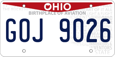 OH license plate GOJ9026