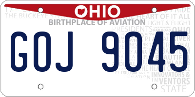 OH license plate GOJ9045