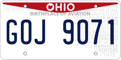 OH license plate GOJ9071
