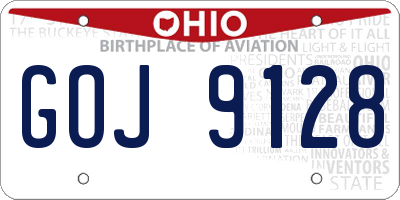 OH license plate GOJ9128