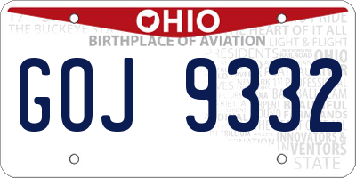 OH license plate GOJ9332