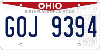 OH license plate GOJ9394