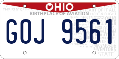 OH license plate GOJ9561