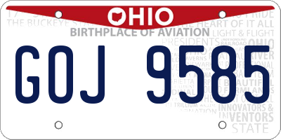 OH license plate GOJ9585