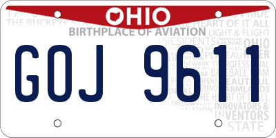 OH license plate GOJ9611