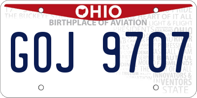 OH license plate GOJ9707