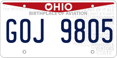 OH license plate GOJ9805