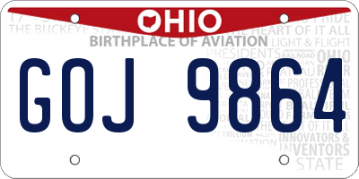 OH license plate GOJ9864