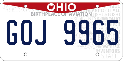 OH license plate GOJ9965