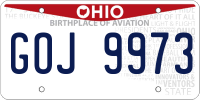 OH license plate GOJ9973