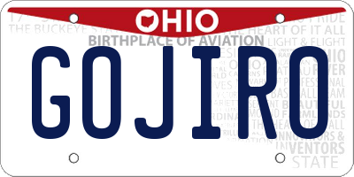 OH license plate GOJIRO