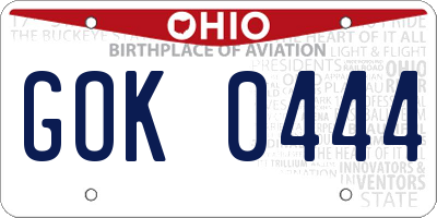 OH license plate GOK0444
