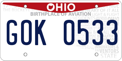 OH license plate GOK0533