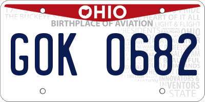 OH license plate GOK0682