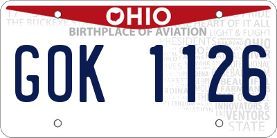 OH license plate GOK1126