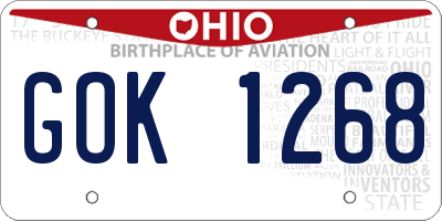OH license plate GOK1268