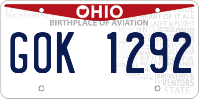 OH license plate GOK1292