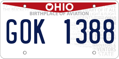 OH license plate GOK1388