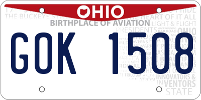 OH license plate GOK1508