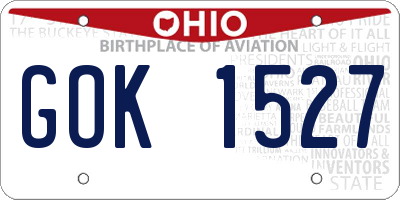OH license plate GOK1527