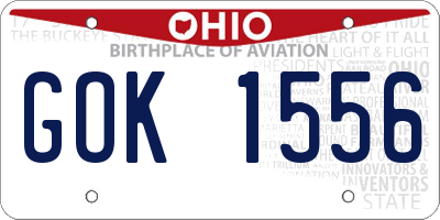 OH license plate GOK1556