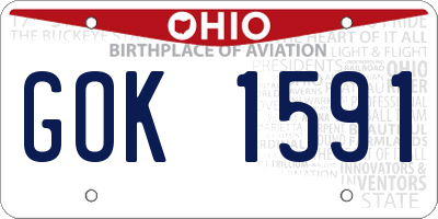 OH license plate GOK1591