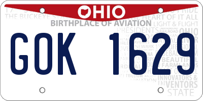 OH license plate GOK1629