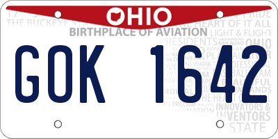OH license plate GOK1642