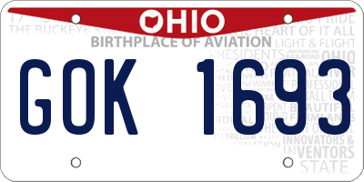 OH license plate GOK1693