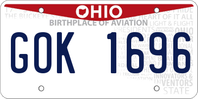 OH license plate GOK1696