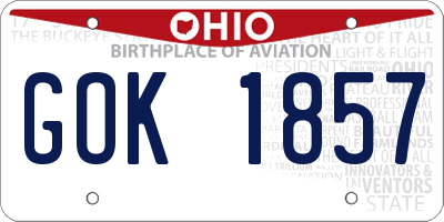 OH license plate GOK1857