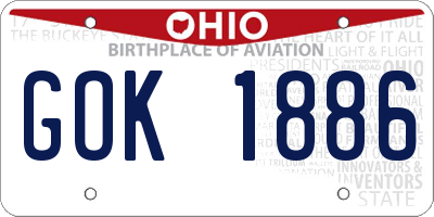 OH license plate GOK1886