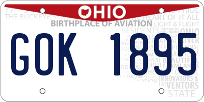 OH license plate GOK1895