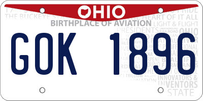 OH license plate GOK1896