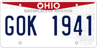 OH license plate GOK1941