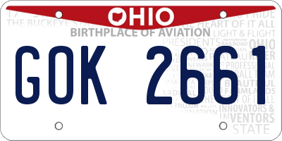 OH license plate GOK2661