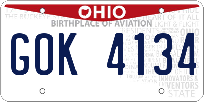 OH license plate GOK4134
