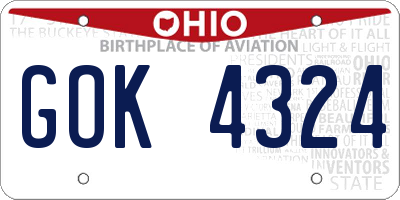 OH license plate GOK4324
