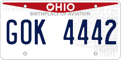 OH license plate GOK4442