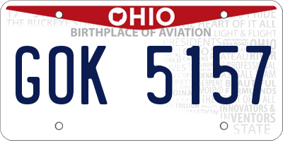 OH license plate GOK5157
