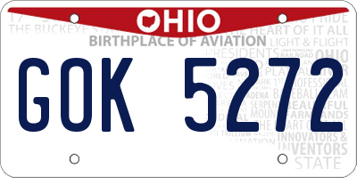 OH license plate GOK5272