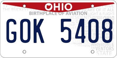 OH license plate GOK5408