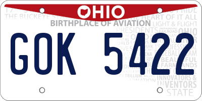 OH license plate GOK5422