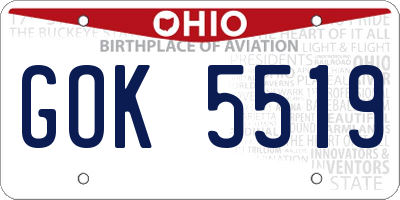 OH license plate GOK5519