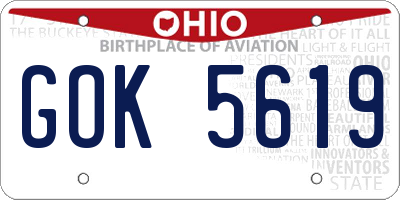 OH license plate GOK5619