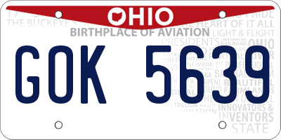 OH license plate GOK5639