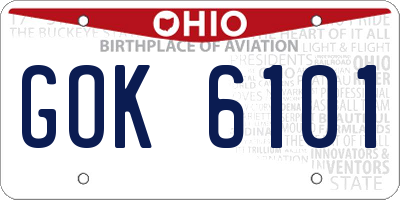 OH license plate GOK6101